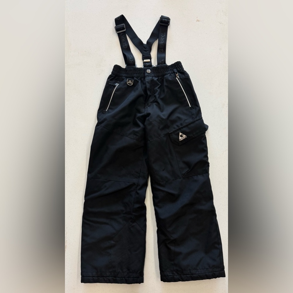 Gerry Black Kids Snow Pants with Adjustable Suspenders - Size 10/12